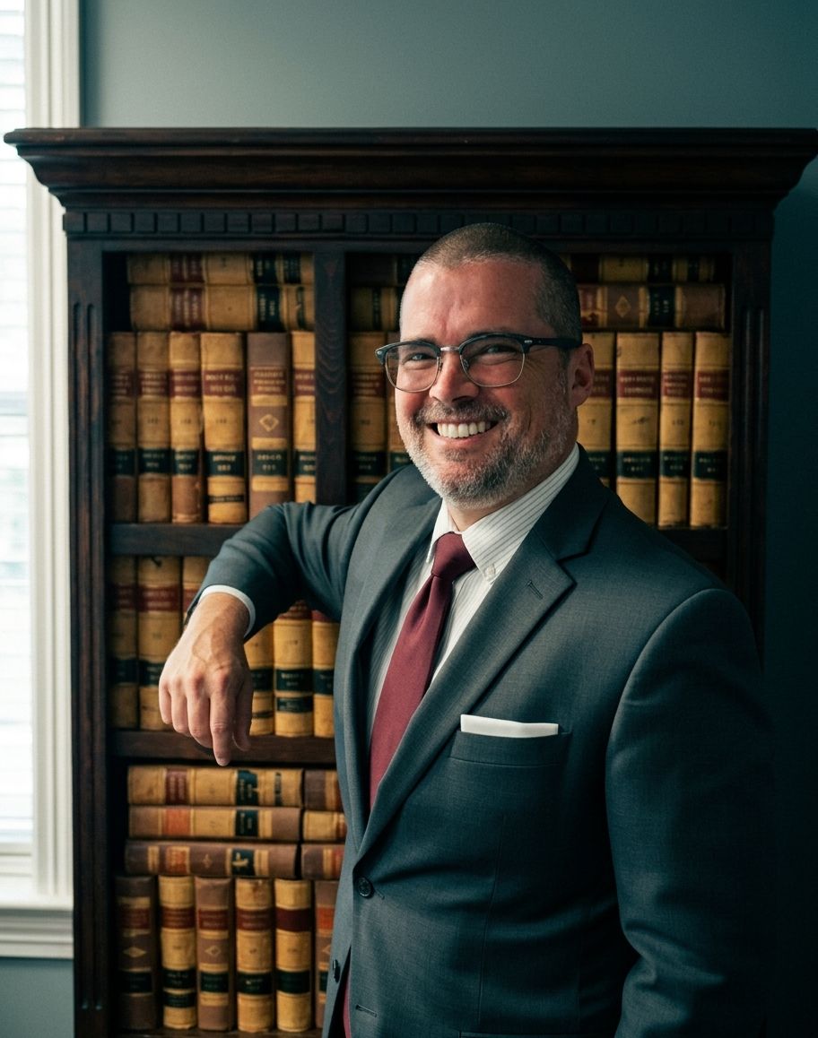 Attorney Michael DeDecker in his law library