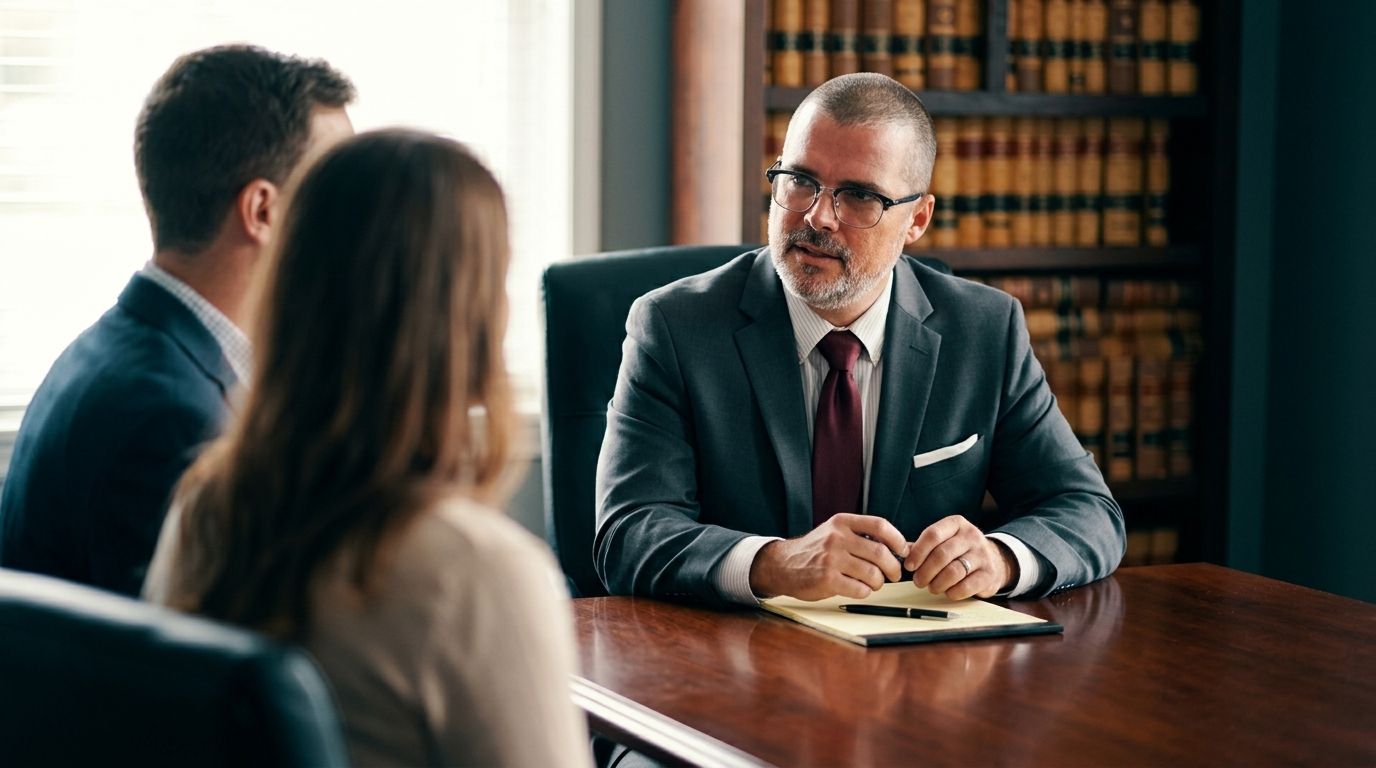 Michael DeDecker consulting with clients at his conference table